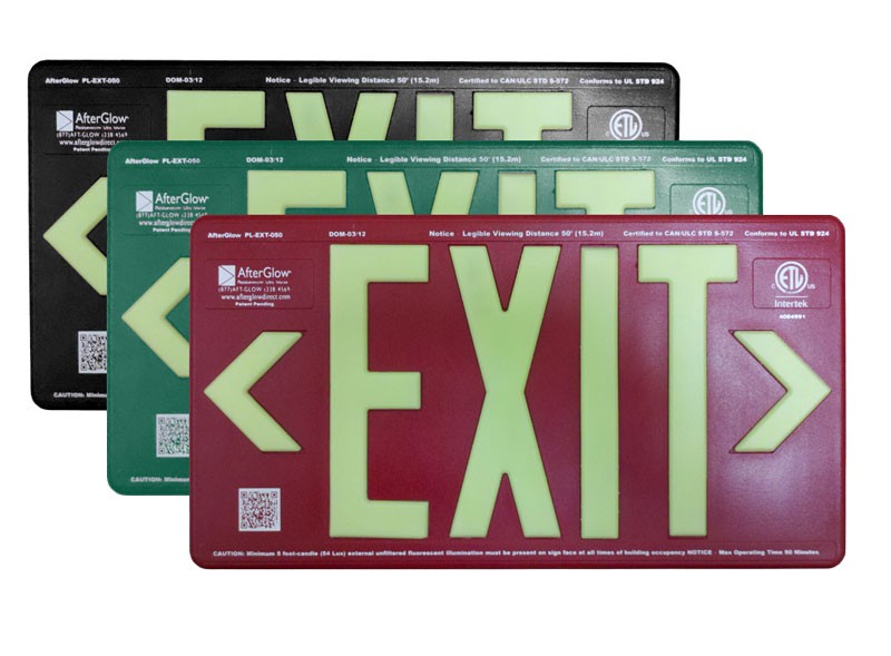 AfterGlow, LLC UL 924 EXIT Sign, Single Face, 75’ Viewing Distance