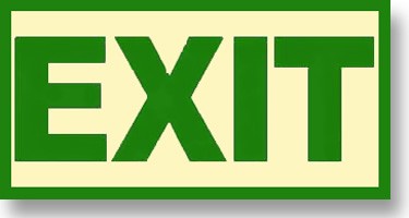 Non-UL-Rated Exit Sign Green Peel & Stick 12" x 8"