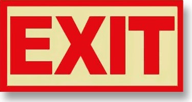 Non-UL-Rated Exit Sign Red Peel & Stick 12" x 8"