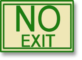 No Exit Green Semi-Rigid 8" x 8"