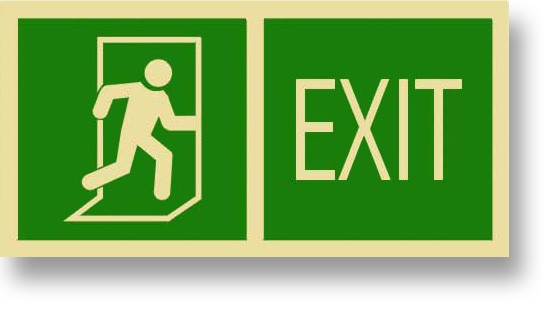 Exit Right Green Semi-Rigid 12" x 6"