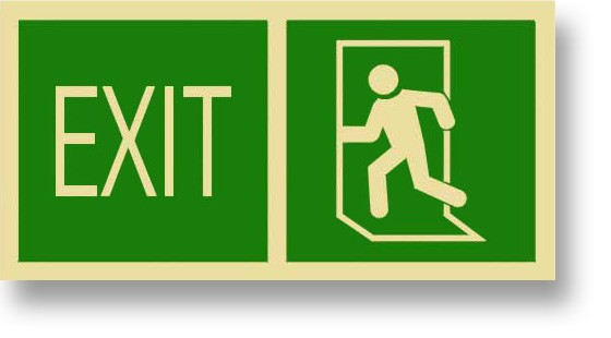 Exit Left Green Semi-Rigid 12" x 6"