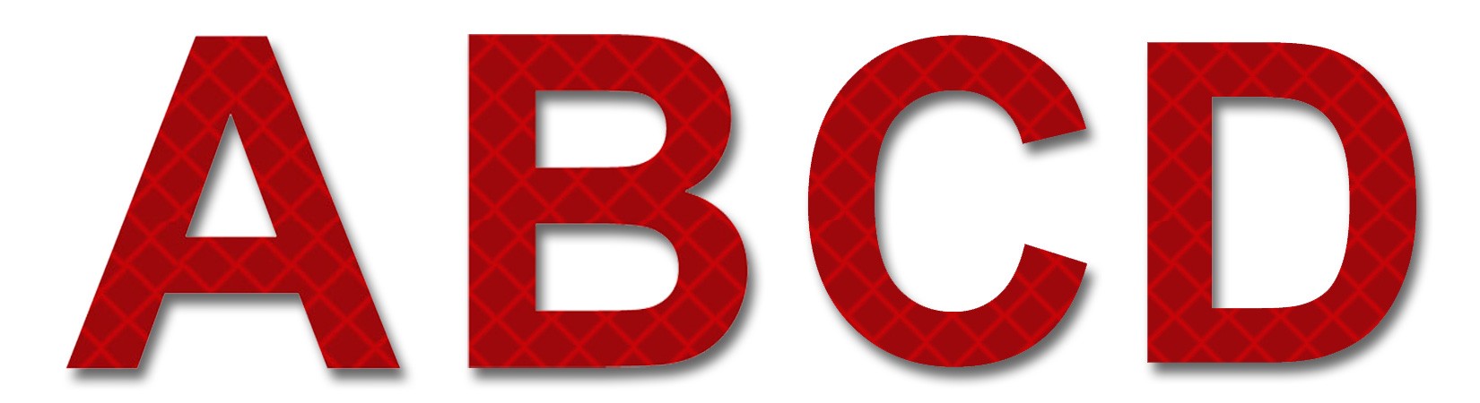 Retroreflective 2 inch Letters - Red - Packages of 10