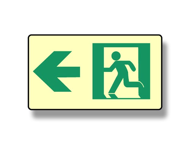 Photoluminescent Directional Left Sign (NYC)