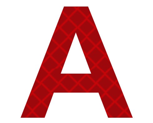 Retroreflective 2 inch Letter A - Red - Package of 10