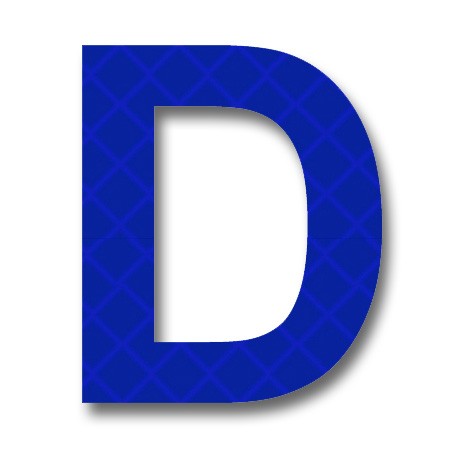 Retroreflective 2 inch Letter D - Blue - Package of 10