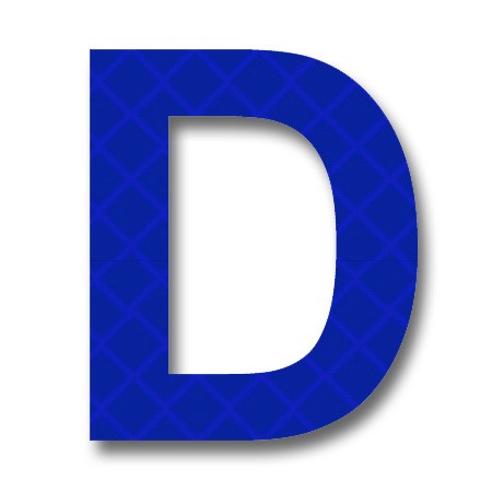 Retroreflective 2 inch Letter D - Blue - Package of 10