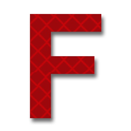 Retroreflective 2 inch Letter F - Red - Package of 10