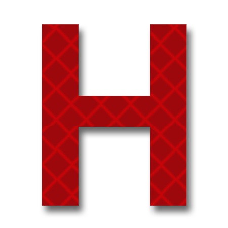 Retroreflective 2 inch Letter H - Red - Package of 10