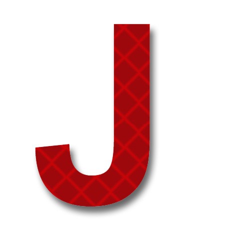 Retroreflective 2 inch Letter J - Red - Package of 10