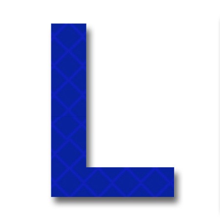 Retroreflective 2 inch Letter L - Blue - Package of 10
