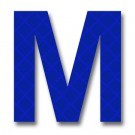 Retroreflective 2 inch Letter M - Blue - Package of 10