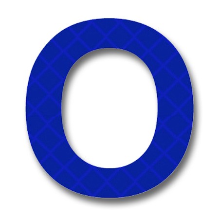 Retroreflective 2 inch Symbol O - Blue - Package of 10
