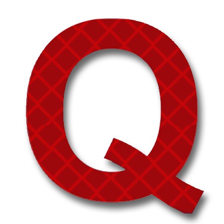 Retroreflective 2 inch Letter Q - Red - Package of 10
