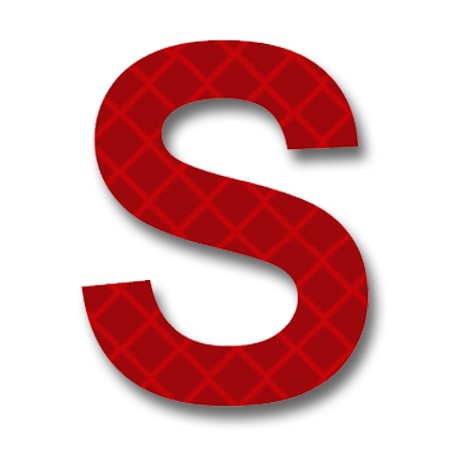 Retroreflective 2 inch Letter S - Red - Package of 10