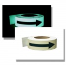 Photoluminescent Tape with Directional Green Arrows