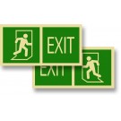 Left or Right Green Exit Sign, 12" x 6"