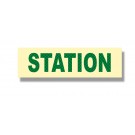 Photoluminescent STATION Sign with Retroreflective Green Letters