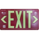 AfterGlow, LLC UL 924 EXIT Sign, Red, Double Face, 50’ Viewing Distance