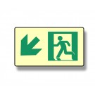 Photoluminescent Directional Down Left Sign (NYC)