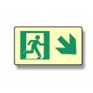 Photoluminescent Directional Down Right Sign (NYC)