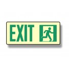 Photoluminescent Door Mounted "Exit" Right Sign (NYC)