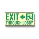 Photoluminescent Exit Through Lobby Left Sign (NYC)