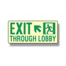 Photoluminescent Exit Through Lobby Up Left Sign (NYC)