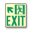 Photoluminescent Wall Mount "Exit" Up Left Sign (NYC)