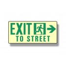 Photoluminescent Exit To Street Right Sign (NYC)