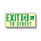Photoluminescent Exit To Street Up Right Sign (NYC)