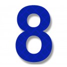 Retroreflective 2 inch Number 8 - Blue - Package of 10