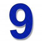 Retroreflective 2 inch Number 9 - Blue - Package of 10