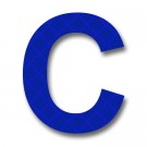 Retroreflective 2 inch Letter C - Blue - Package of 10