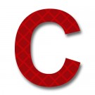Retroreflective 2 inch Letter C - Red - Package of 10