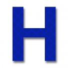 Retroreflective 2 inch Letter H - Blue - Package of 10