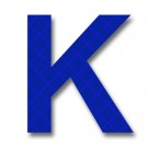 Retroreflective 2 inch Letter K - Blue - Package of 10