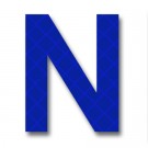 Retroreflective 2 inch Letter N - Blue - Package of 10