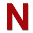 Retroreflective 2 inch Letter N - Red - Package of 10