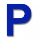 Retroreflective 2 inch Letter P - Blue - Package of 10