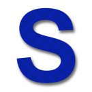 Retroreflective 2 inch Letter S - Blue - Package of 10
