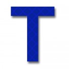 Retroreflective 2 inch Letter T - Blue - Package of 10