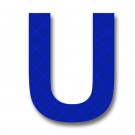 Retroreflective 2 inch Letter U - Blue - Package of 10
