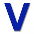 Retroreflective 2 inch Letter V - Blue - Package of 10