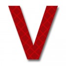 Retroreflective 2 inch Letter V - Red - Package of 10