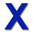 Retroreflective 2 inch Letter X - Blue - Package of 10
