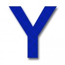 Retroreflective 2 inch Letter Y - Blue - Package of 10