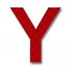 Retroreflective 2 inch Letter Y - Red - Package of 10