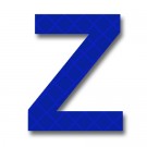 Retroreflective 2 inch Letter Z - Blue - Package of 10