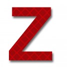 Retroreflective 2 inch Letter Z - Red - Package of 10